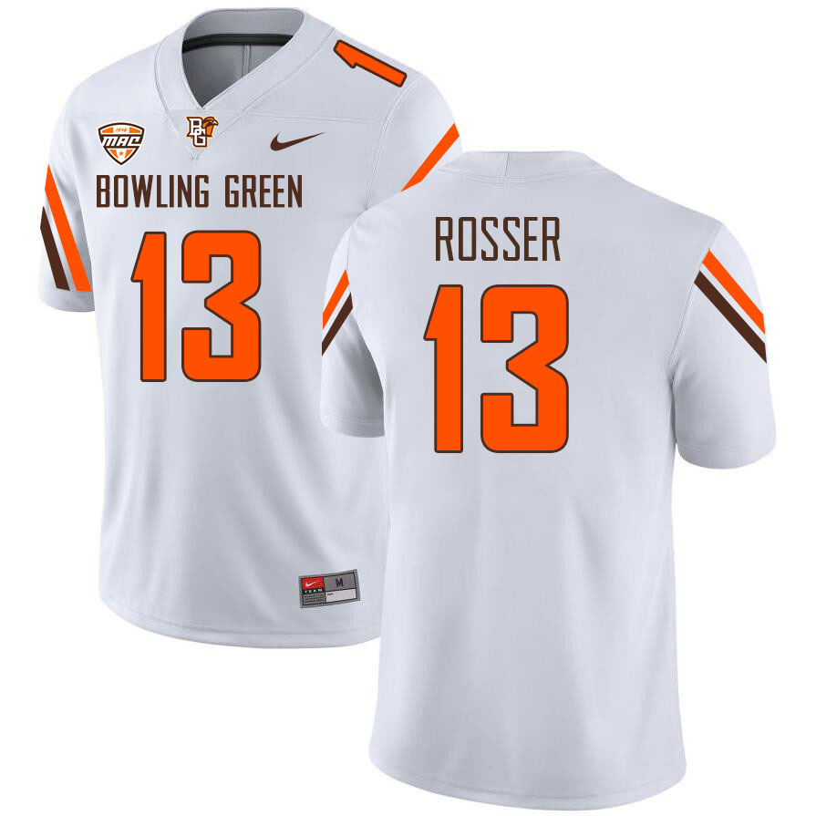 Bowling Green Falcons #13 Charles Rosser College Football Jerseys Stitched Sale-White